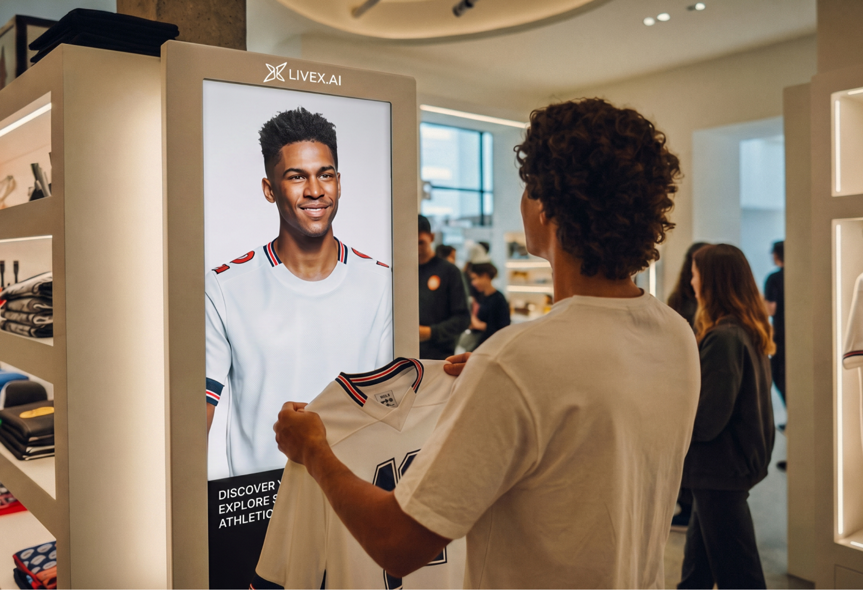 Fans engaging with a LiveX AI experience inside a sports venue.